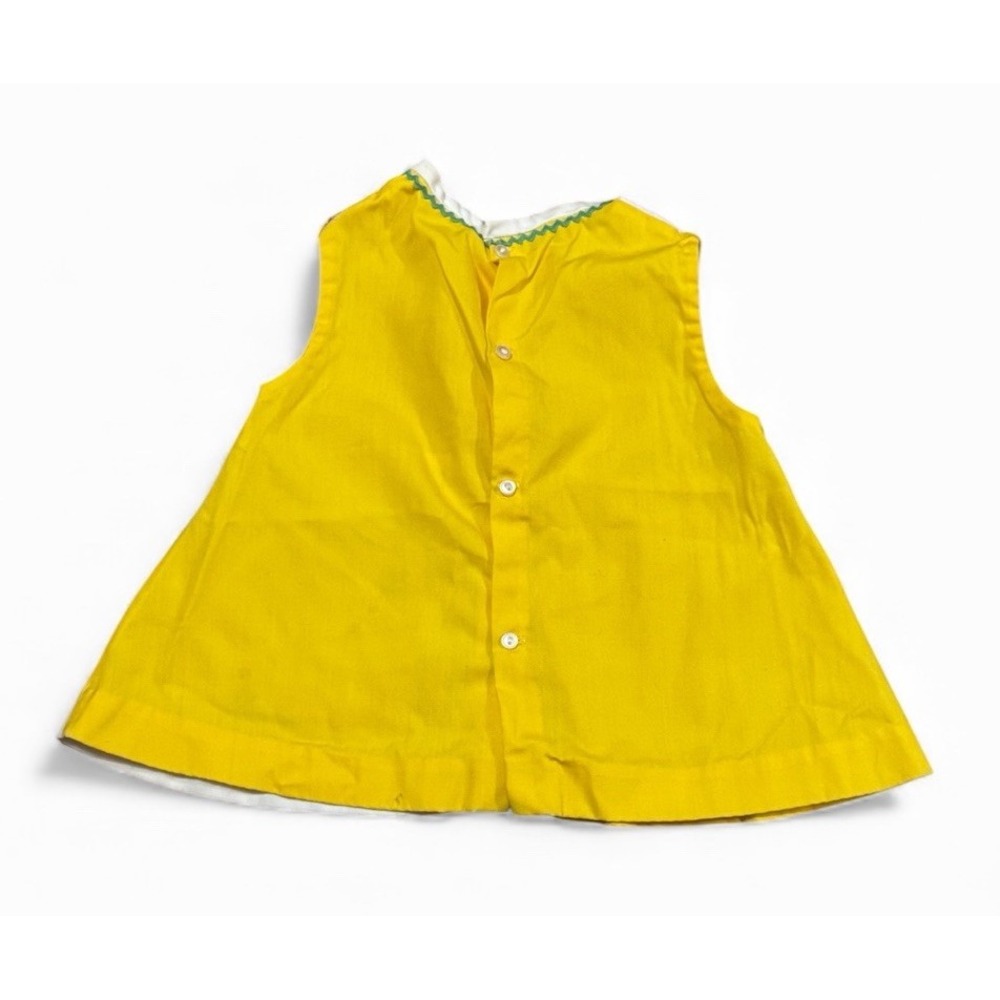 Vintage Handmade Toddler Dress Love Peace Hippie Yellow White 60s 70s - Picture 2 of 6